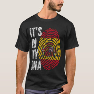 Camiseta Está na minha Espanha de DNA Homens Mulheres Crian