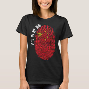 Camiseta Está no meu D N A China Sinalizador Impressão Digi