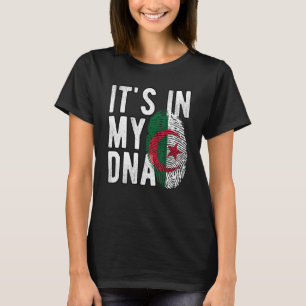 Camiseta Está no meu DNA, a bandeira da Argélia, Fingerprin