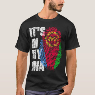 Camiseta Está no meu DNA, a garota da bandeira eritreia.