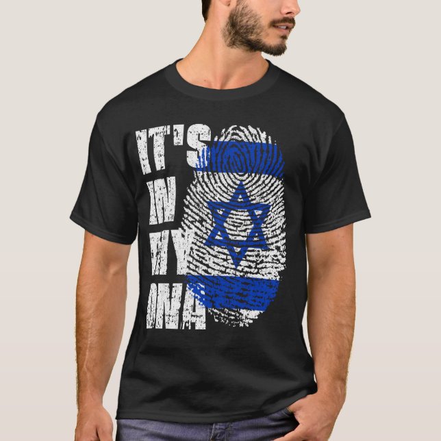 Camiseta Está no meu DNA, a garota da bandeira israelense. (Frente)