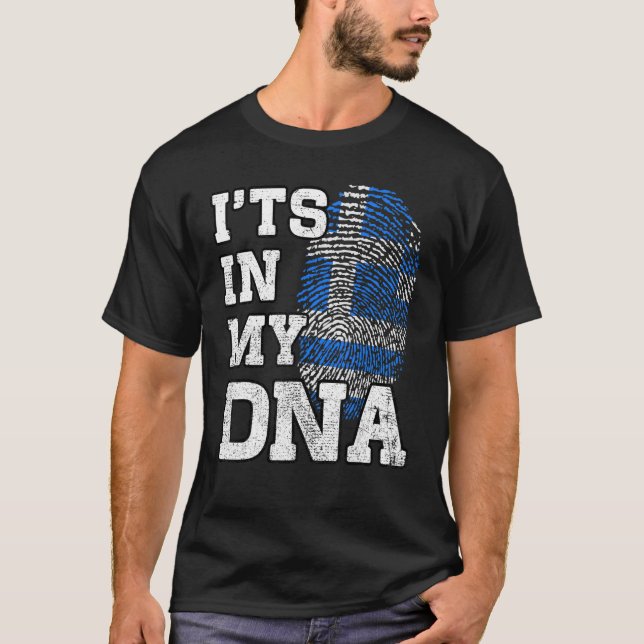 Camiseta Está no meu DNA, a Impressão Digital Grega, Sinali (Frente)