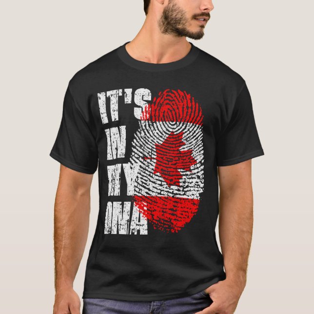 Camiseta Está no meu DNA, a moça canadiana. (Frente)