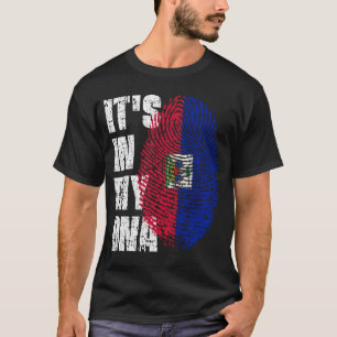 Camiseta Está no meu DNA, a moça da bandeira do Haiti.