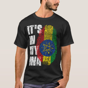 Camiseta Está no meu DNA, a moça de sinalizador da Etiópia.