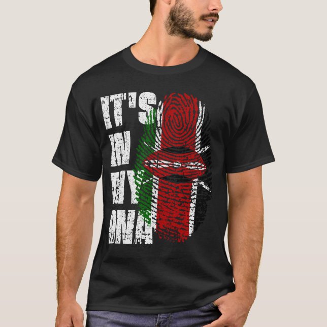Camiseta Está no meu DNA, a moça de sinalizador do Quênia. (Frente)