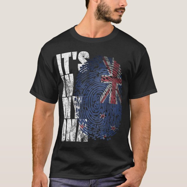 Camiseta Está No Meu DNA, A Nova Zelândia Maori Kiwi Oferec (Frente)