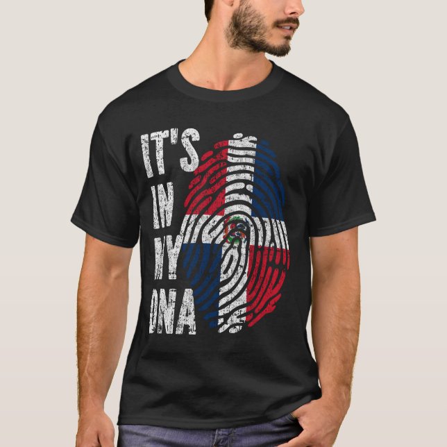 Camiseta ESTÁ NO MEU DNA, A República Dominicana Sinaliza M (Frente)