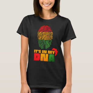 Camiseta Está no meu DNA Africano Bandeira História Negra