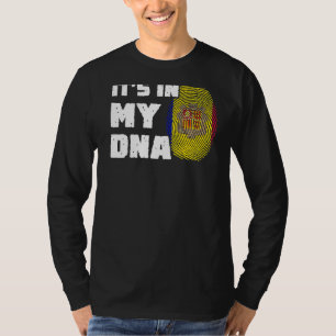 Camiseta Está no meu DNA Andorra Bandeira Homens Imprimidos