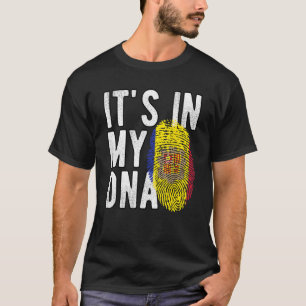 Camiseta está no meu DNA Andorra bandeira Impressão digital