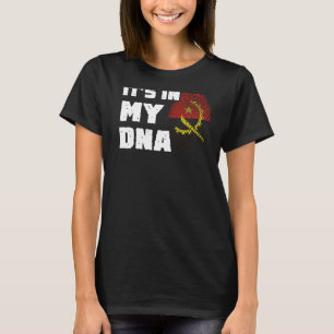 Camiseta Está no meu DNA, Angola Flag Homens Imprimidos Mul