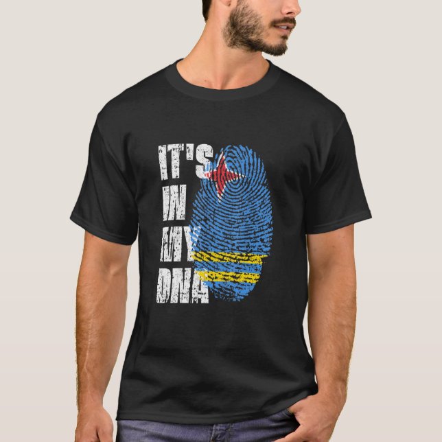 Camiseta Está no meu Dna Aruba Flag Aruban (Frente)