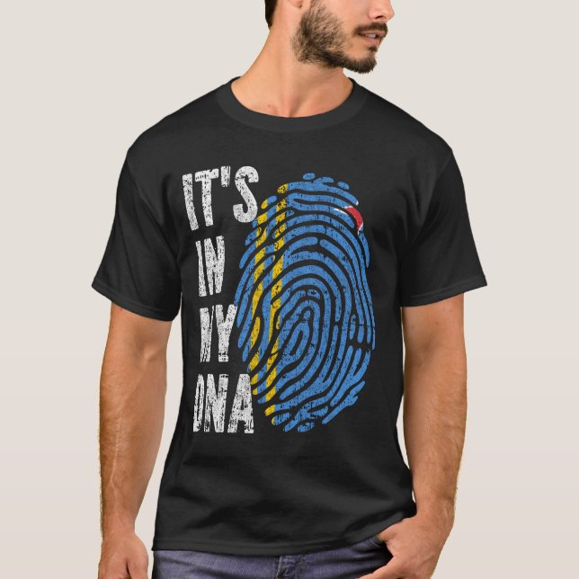 Camiseta Está no meu DNA Aruba Flag Men Mulheres Crianças (Frente)