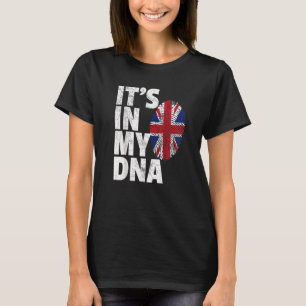 Camiseta ESTÁ NO MEU DNA Bandeira Britânica Inglaterra Rein