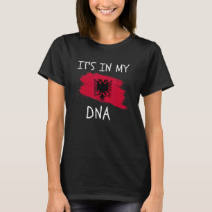 Camiseta Está no meu DNA Bandeira da Albânia Raízes Albanes