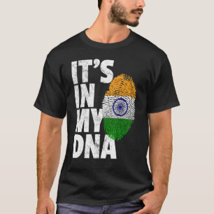 Camiseta ESTÁ NO MEU DNA Bandeira da Índia Homens Mulheres 