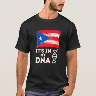 Camiseta Está no meu DNA  Bandeira de Porto Rico Boricua po