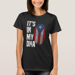 Camiseta ESTÁ NO MEU DNA Bandeira de Porto Rico Orgulho Por