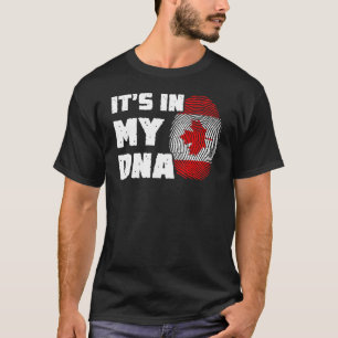 Camiseta Está no Meu DNA Bandeira do Canadá Impressão Digit