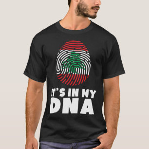 Camiseta Está no meu DNA Bandeira do Líbano Orgulho Libanês