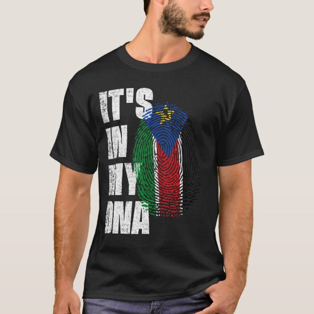 Camiseta ESTÁ NO MEU DNA, Bandeira do Sudão do Sul (Frente)