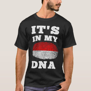 Camiseta Está no meu DNA, Bandeira Indonésia
