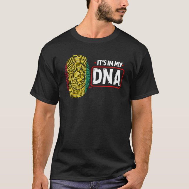Camiseta Está no meu DNA Bandeira Nacional Guinean Patrioti (Frente)