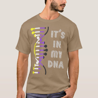 Camiseta Está no meu DNA Bandeira Não-Binária LGBT Terceiro