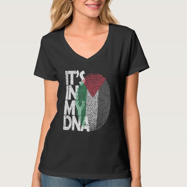 Camiseta Está No Meu Dna, Bandeira Palestina Árabe Palestin (Frente)