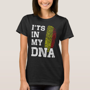 Camiseta Está no meu DNA belga Impressão digital Orgulhosa 