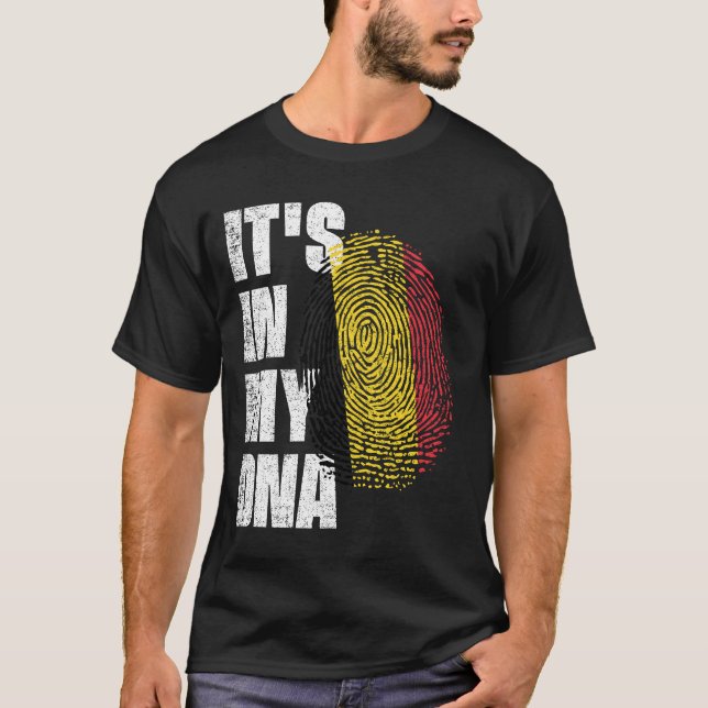 Camiseta ESTÁ NO MEU DNA Bélgica Flag (Frente)