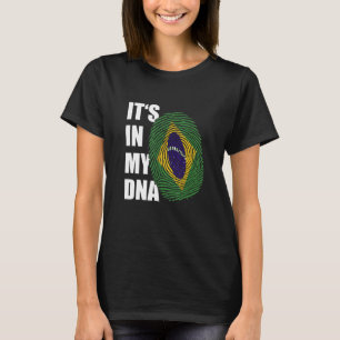 Camiseta Está no meu DNA brasileiro Roots Fingerprint Brasi