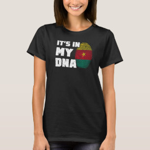 Camiseta Está no meu DNA Camarões Bandeira Impressão Digita