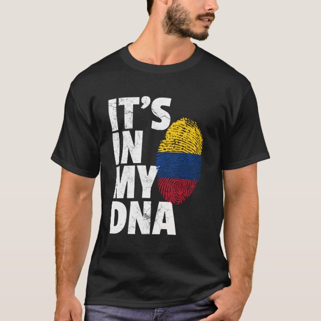 Camiseta Está No Meu Dna Colombiano Bandeira Nacional Pr (Frente)