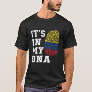 Camiseta Está no meu DNA Colombianos Orgulhosos Bandeira da