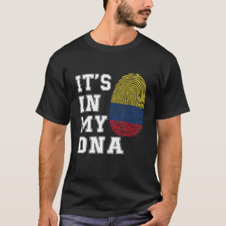 Camiseta Está no meu DNA Colombianos Orgulhosos Bandeira da