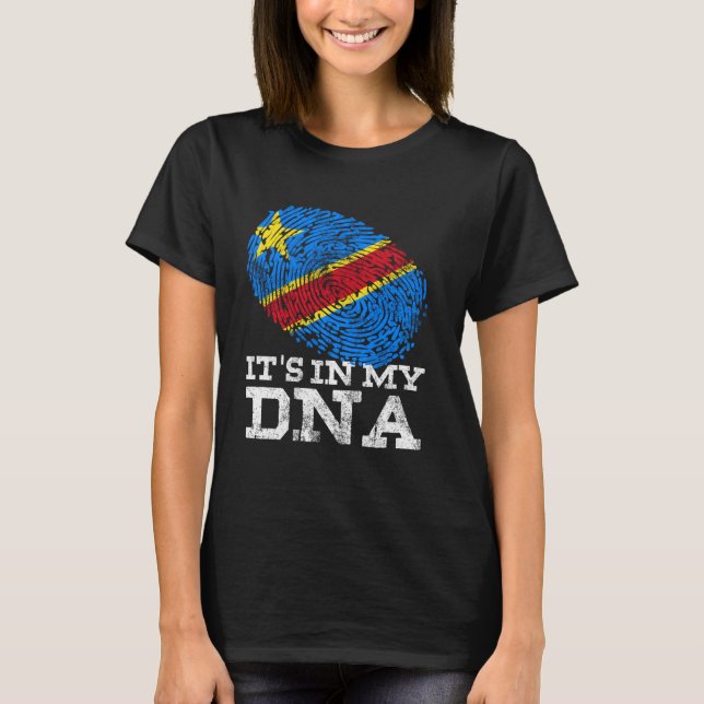 Camiseta Está no meu DNA congolês Presente Africano Tee DRC (Frente)