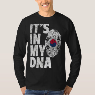 Camiseta Está no meu Dna Coreia do Sul Bandeira Souvenir