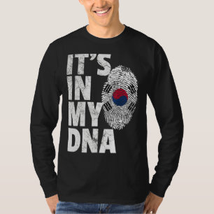 Camiseta Está no meu Dna Coreia do Sul Bandeira Souvenir