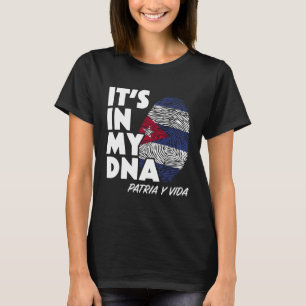 Camiseta Está no meu DNA Cuba Flag Patria