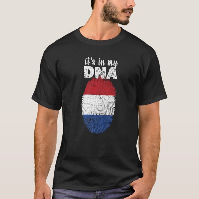 Camiseta Está no meu Dna Dutch Flag Orud Países Baixos Nld (Frente)