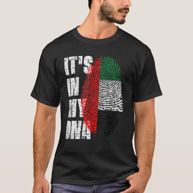Camiseta Está No Meu Dna Emiratos Árabes Unidos Bandeira Ua (Frente)