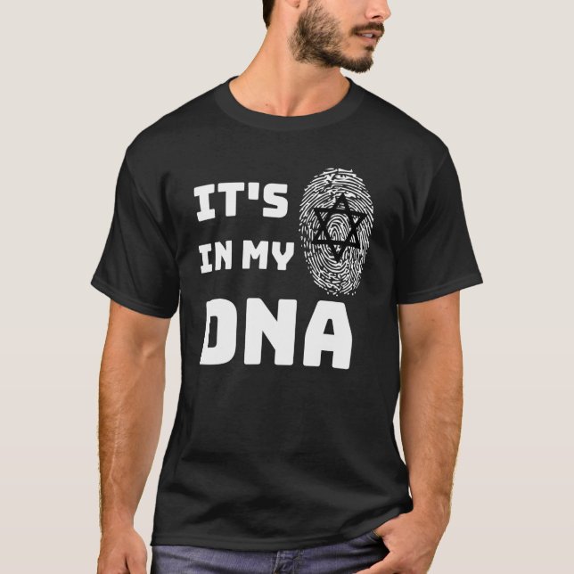 Camiseta Está no meu DNA Engraçado, Judeu Hanukkah, Judeu U (Frente)