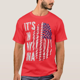 Camiseta ESTÁ NO MEU DNA Estados Unidos Bandeira Americana