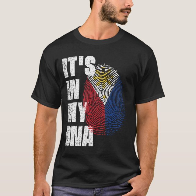 Camiseta ESTÁ NO MEU DNA Filipinas Flag (Frente)
