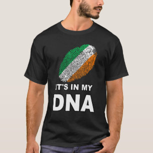 Camiseta Está no meu Dna Fingerprint Irlanda Rua de Bandeir