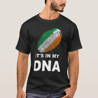 Camiseta Está no meu Dna Fingerprint Irlanda Rua de Bandeir
