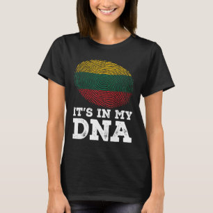 Camiseta Está no meu Dna Fingerprint Lituânia Flag Patrioti