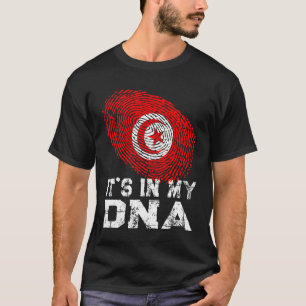 Camiseta Está no meu Dna Fingerprint Tunísia Flag